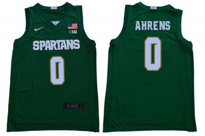 Men Michigan State Spartans NCAA #0 Kyle Ahrens Green Authentic Nike 2019-20 Stitched College Basketball Jersey VS32A67SM